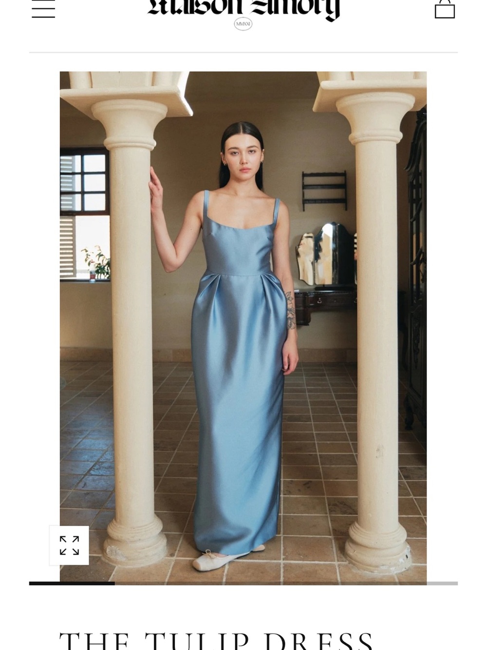 Maison Amory Tulip Dress in French Blue - Picture 4 of 6